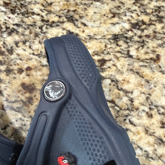 CROCS Navy Clogs with Colorful Vehicle Charms - Picture 9 of 13